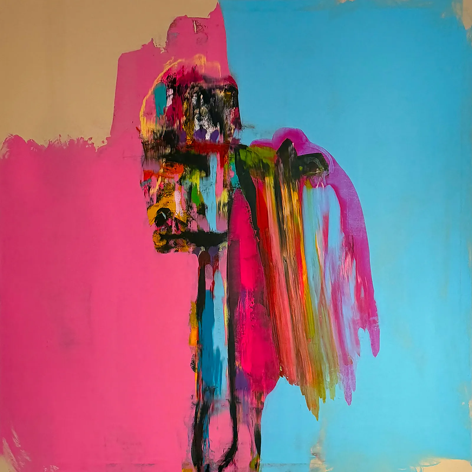 THE POPULIST, 150 X 150 CM, ACRYLIC AND OIL ON CANVAS, 2025