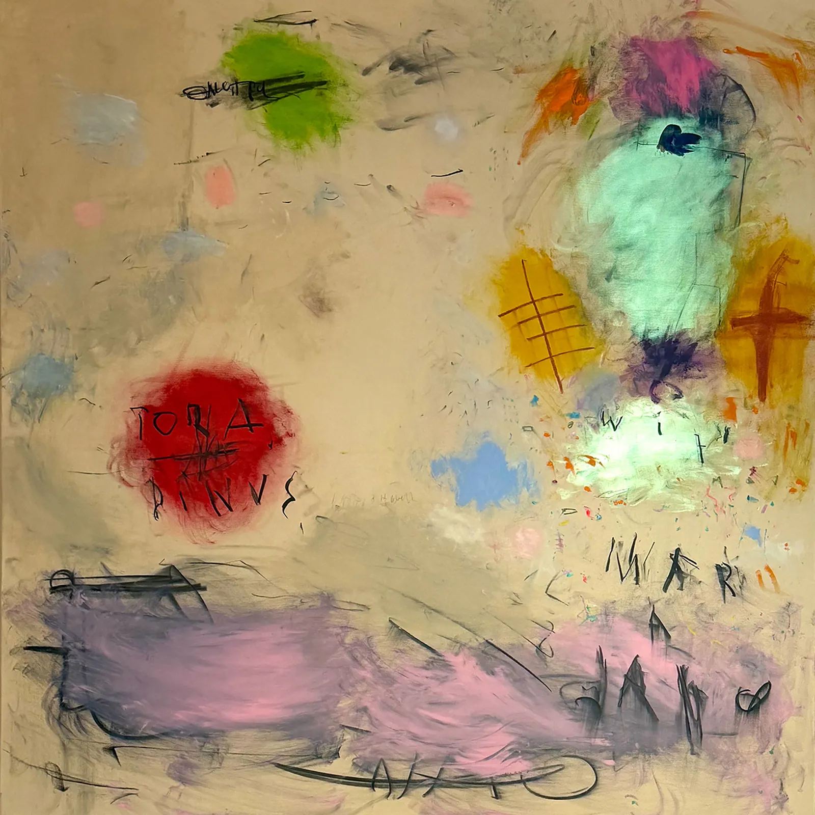 GLAMOUR STATE, 150 X 150 CM, ACRYLIC, OIL AND CHARCOAL ON CANVAS, 2025