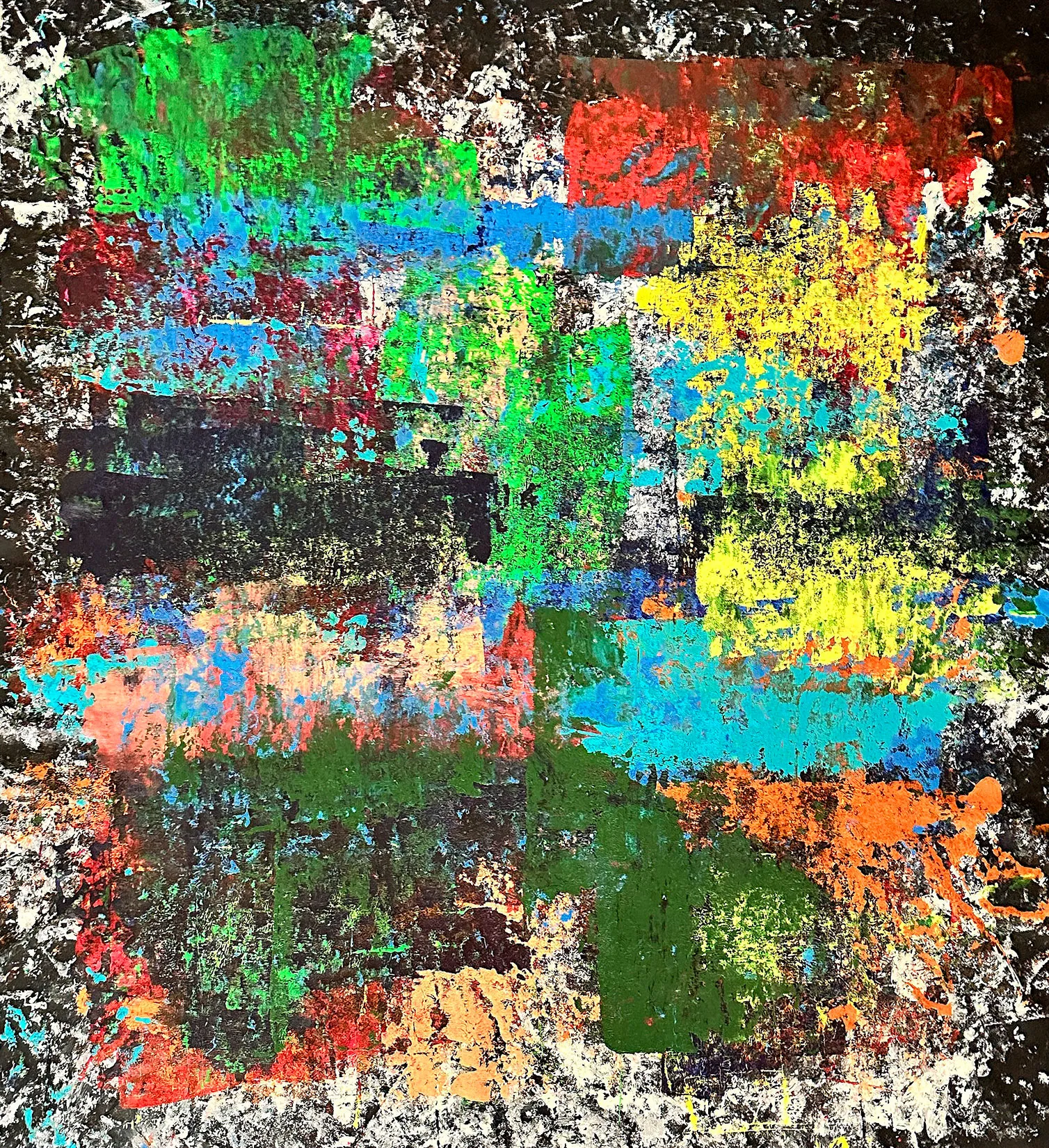 LAID TRANSITIONS, NO. 21, 150 X 168 CM, ACRYLIC ON CANVAS, 2024