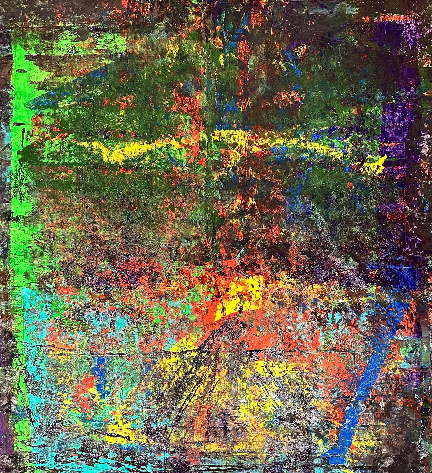 LAID TRANSITIONS, NO. 24, 150 X 168 CM, ACRYLIC ON CANVAS, 2024