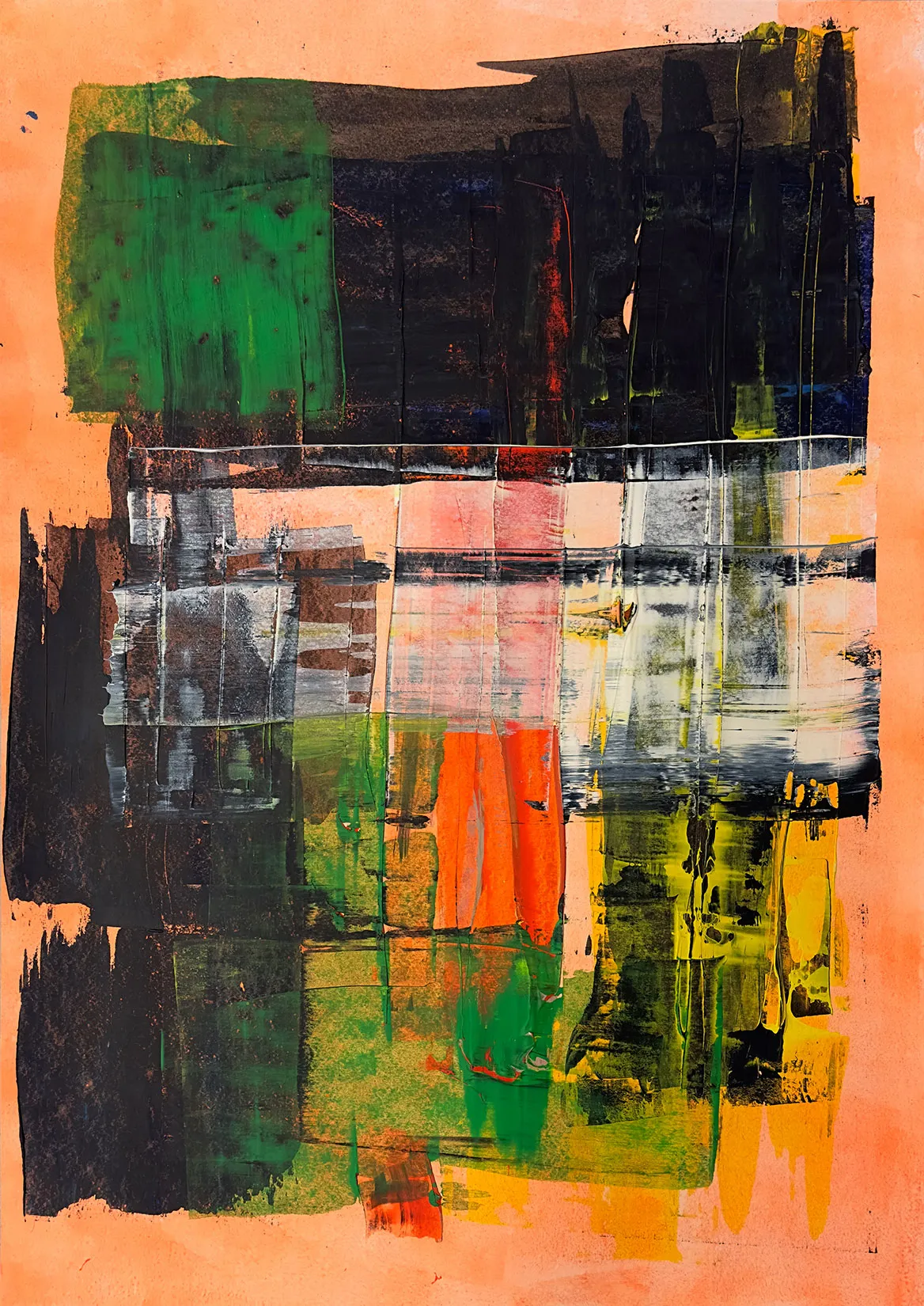 LAYERS OF MOVEMENT, NO. 6_1_B, 50 X 70 CM, ACRYLIC ON PAPER, 2023