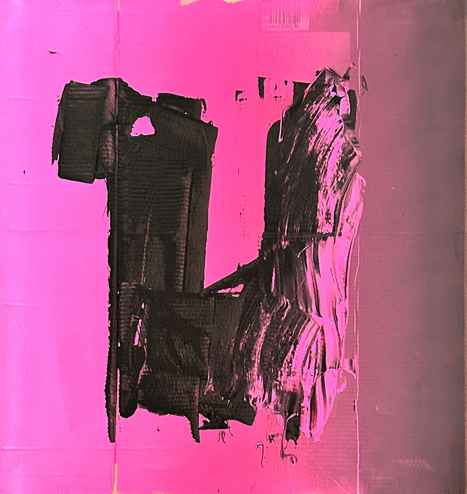 LAYERS OF MOVEMENT, 75 X 78 CM, NO. 18_1, YELLOW ACRYLIC ON CORRUGATED CARDBOARD, 2024