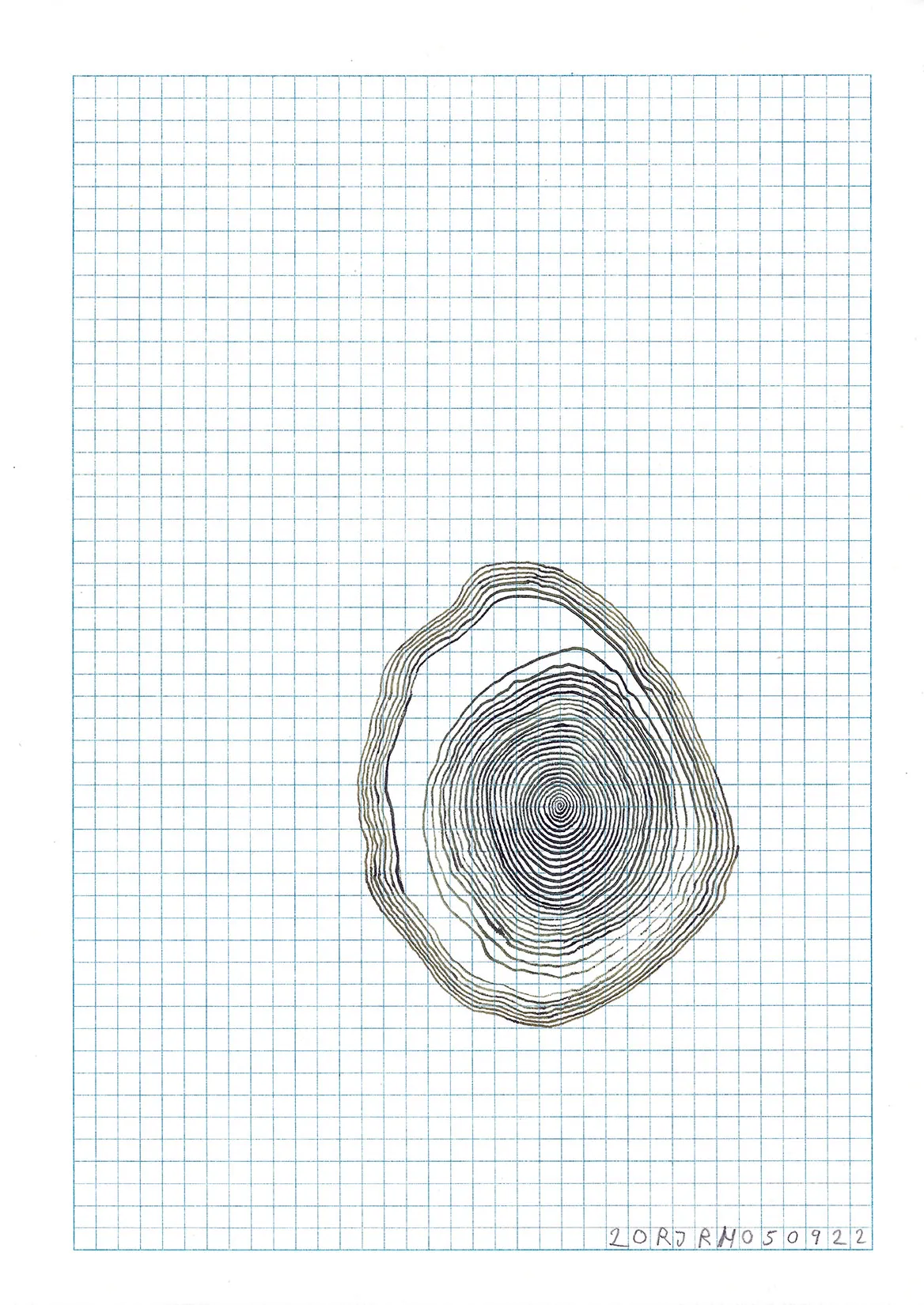 CYCLE050922, INK ON DEADSTOCK PAPER, 21X29.6CM