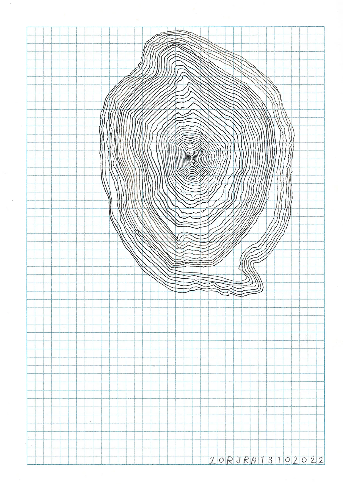 CYCLE13102022, INK ON DEADSTOCK PAPER, 21X29.6CM