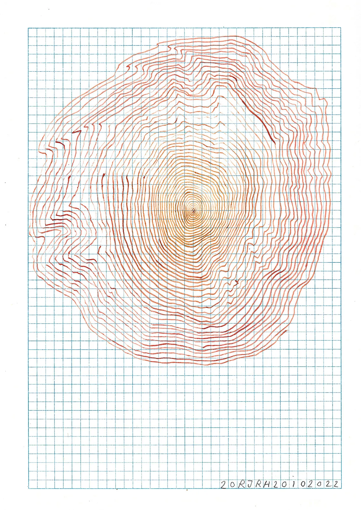 CYCLE20102022, INK ON DEADSTOCK PAPER, 21X29.6CM